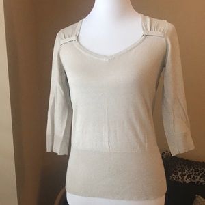 COPY - WHBM Champagne/Gold Metallic Sweater